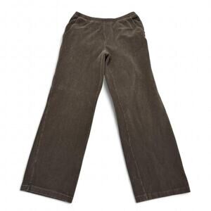 Women’s LL Bean Brown Corduroy Cotton Low Rise Wide Leg Flared Pants Size Small